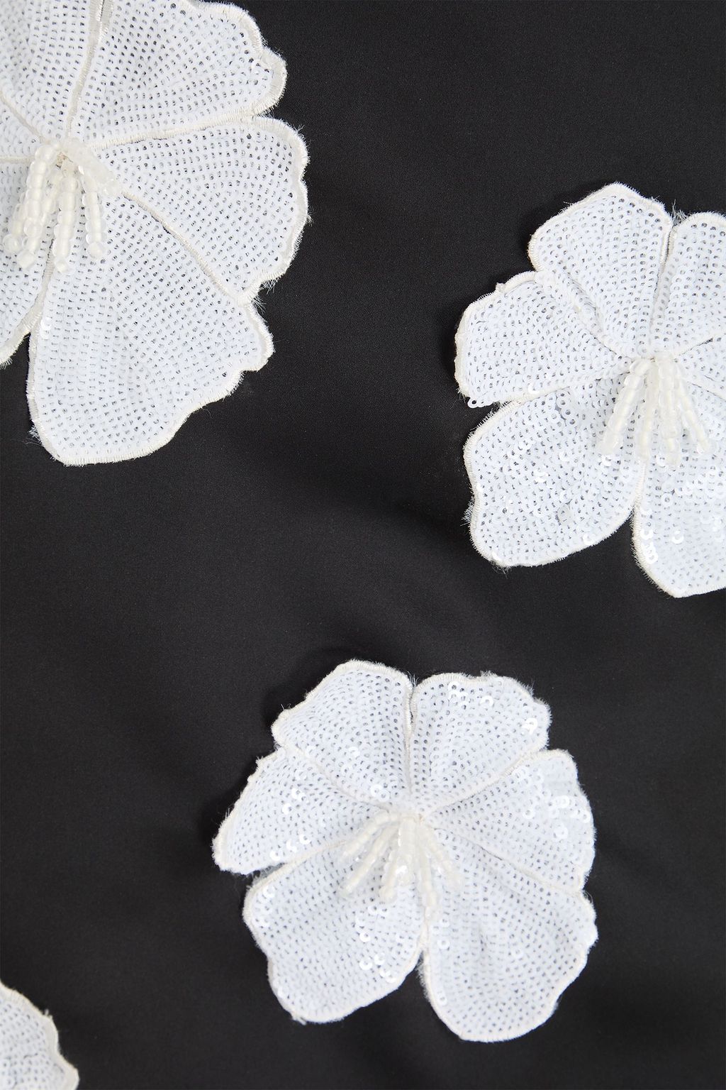 ROTATE BIRGER CHRISTENSEN Floral-appliquéd satin mini skirt