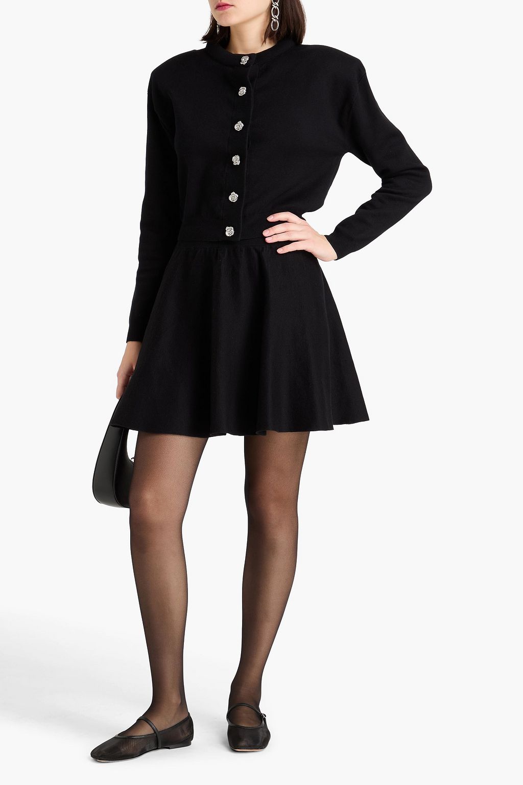 ROTATE BIRGER CHRISTENSEN Cotton and cashmere-blend mini skirt