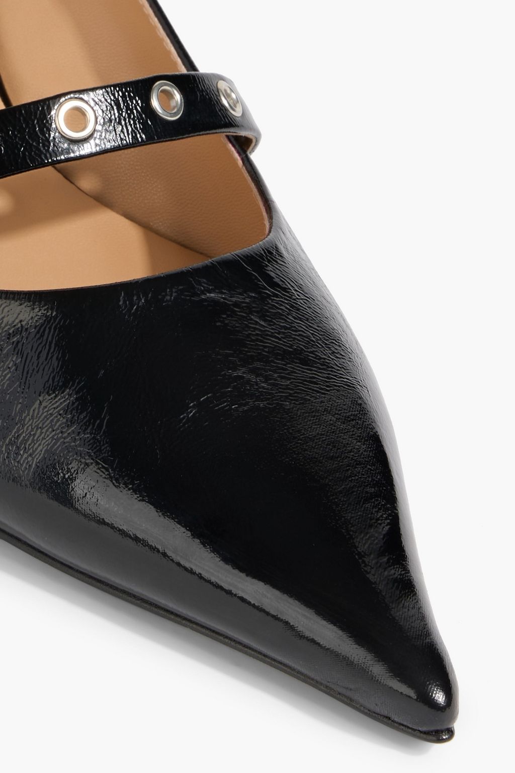 GANNI Buckled glossed pumps