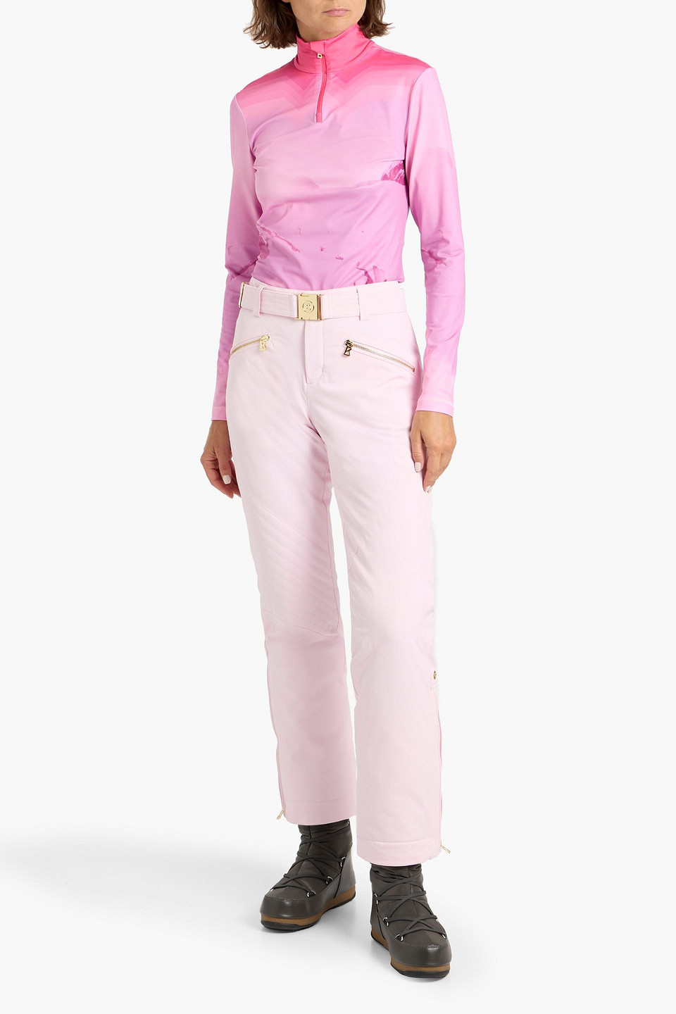 Bogner Beline Printed Stretch-jersey Base Layer In Pink