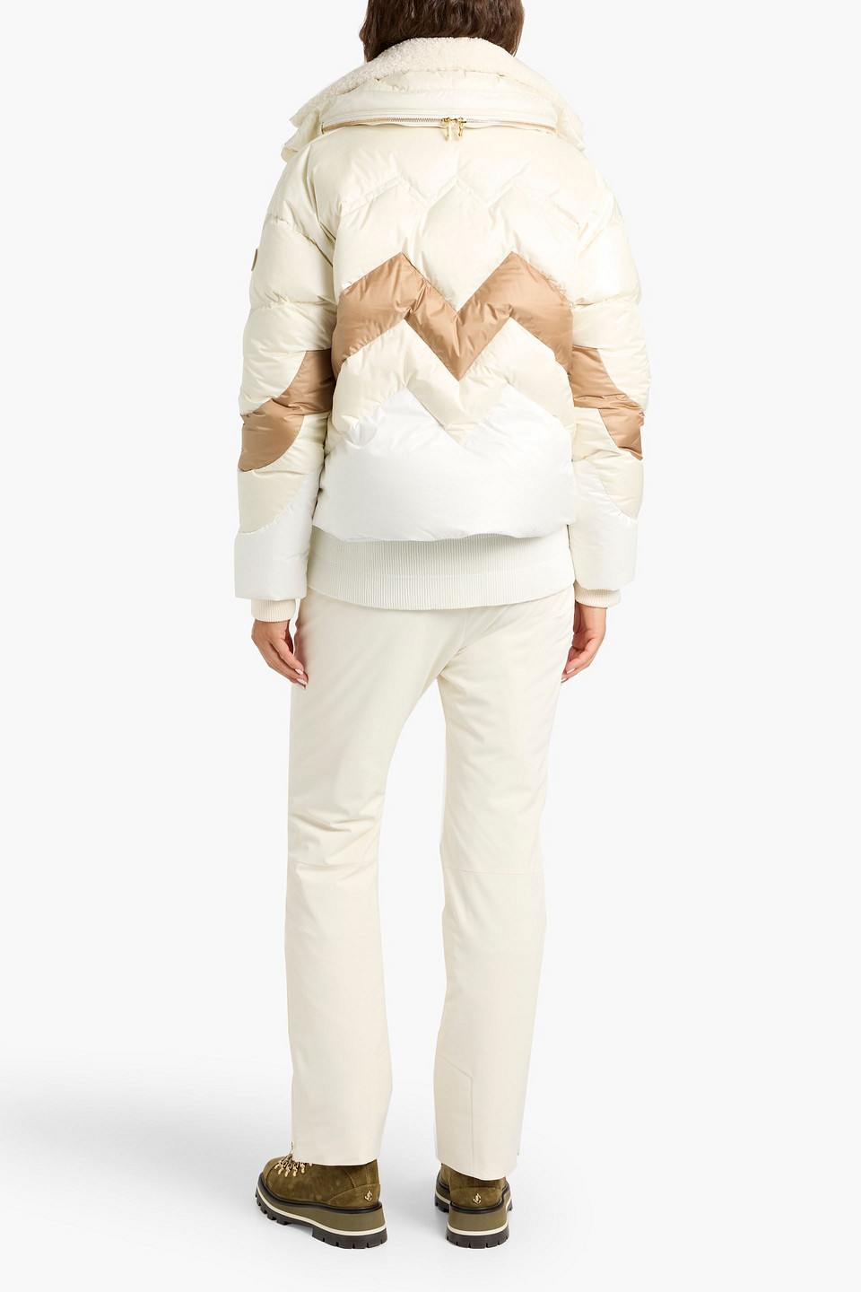 Bogner Vanja Color-block Ripstop-paneled Down Ski Jacket In White