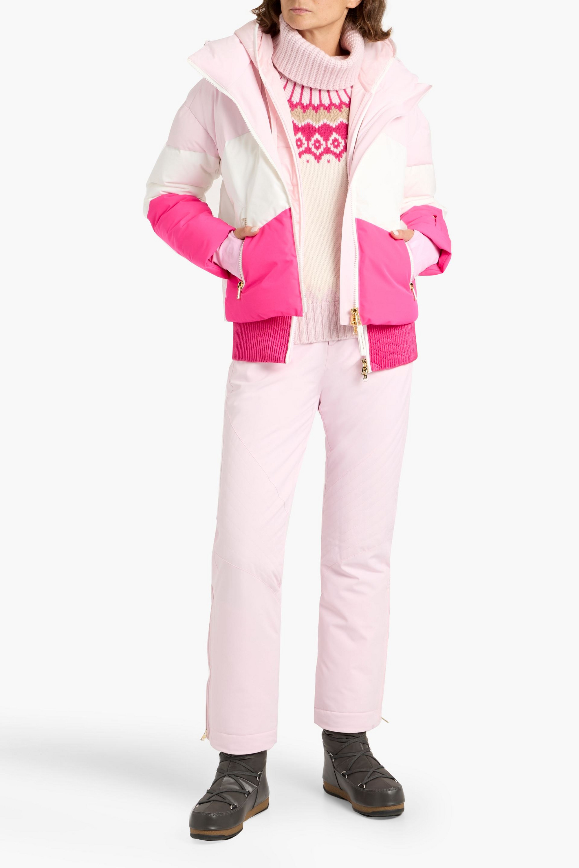 BOGNER Villa color-block quilted down ski jacket