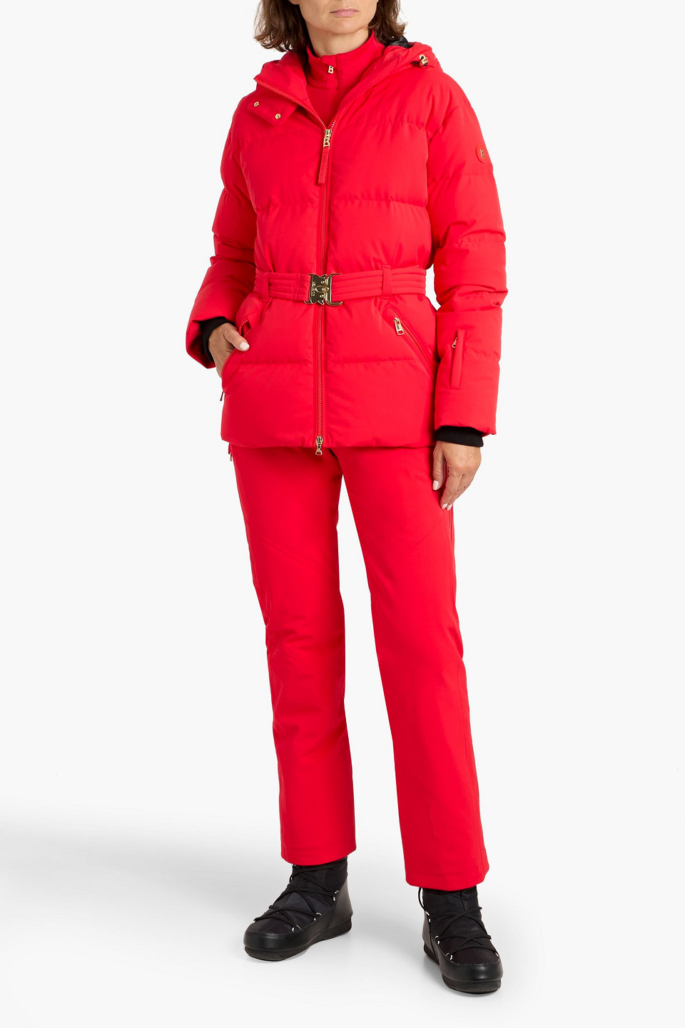 Bogner Bond Belted Down Ski Jacket In Red