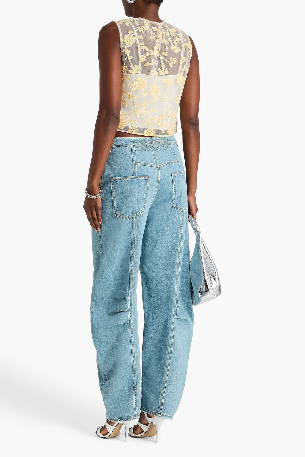 ROTATE BIRGER CHRISTENSEN Embroidered bead-embellished tulle top