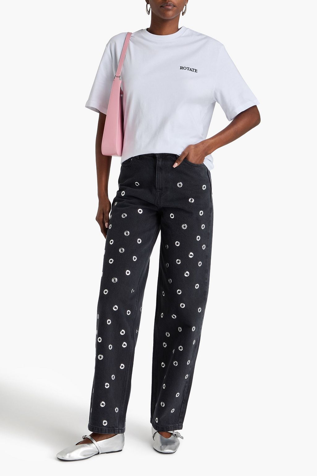 ROTATE BIRGER CHRISTENSEN Cotton-jersey T-shirt