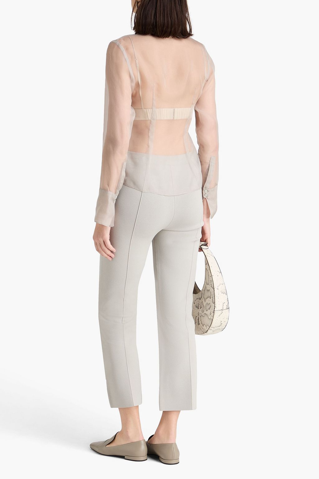 REMAIN BIRGER CHRISTENSEN قميص من الحرير والأورغنزا