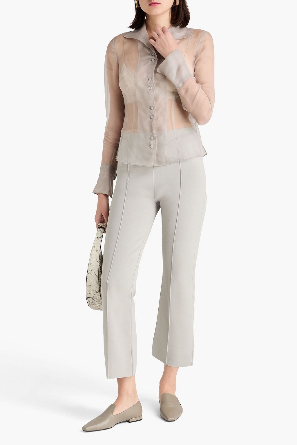 REMAIN BIRGER CHRISTENSEN قميص من الحرير والأورغنزا