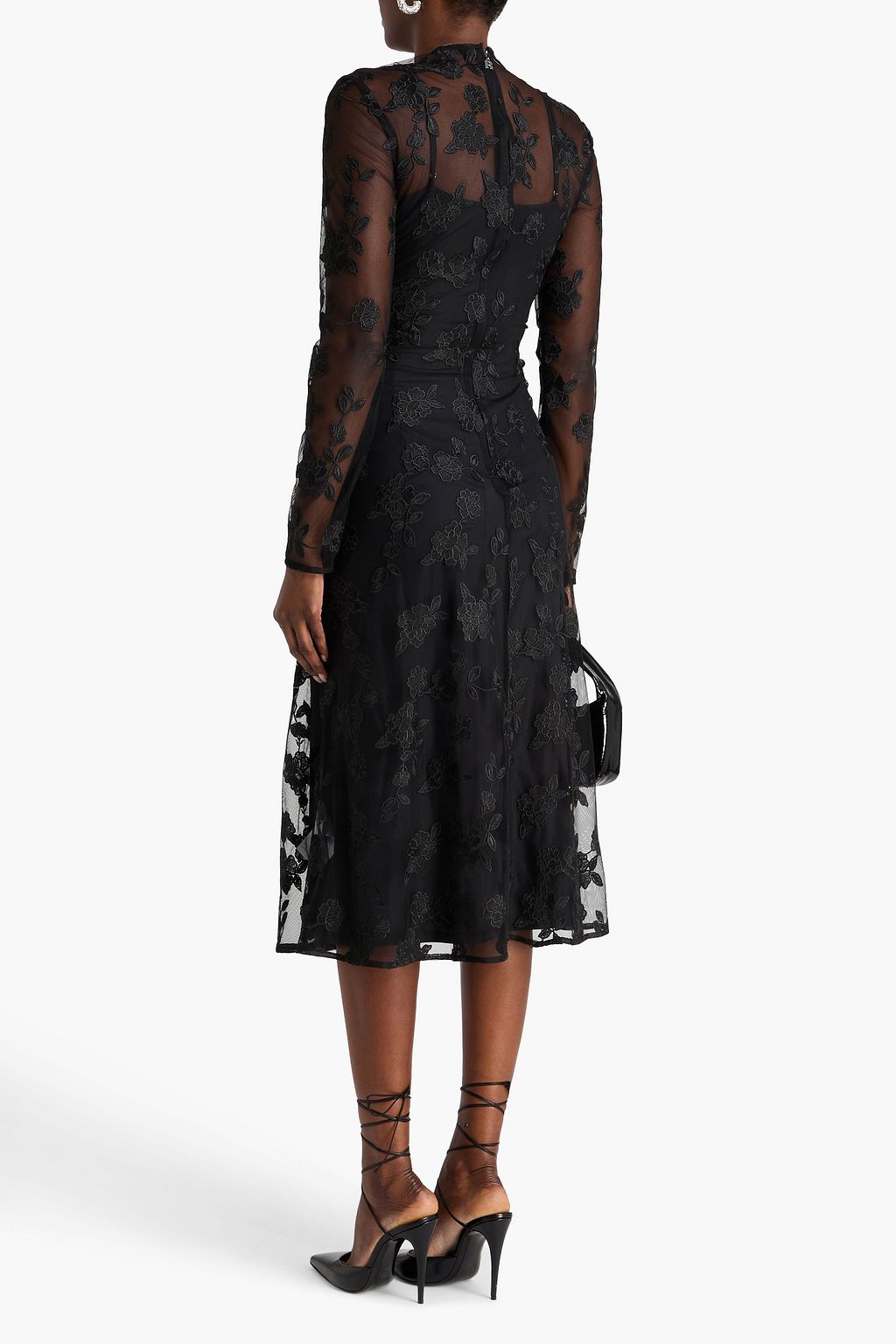 ROTATE BIRGER CHRISTENSEN Ruched lace midi dress