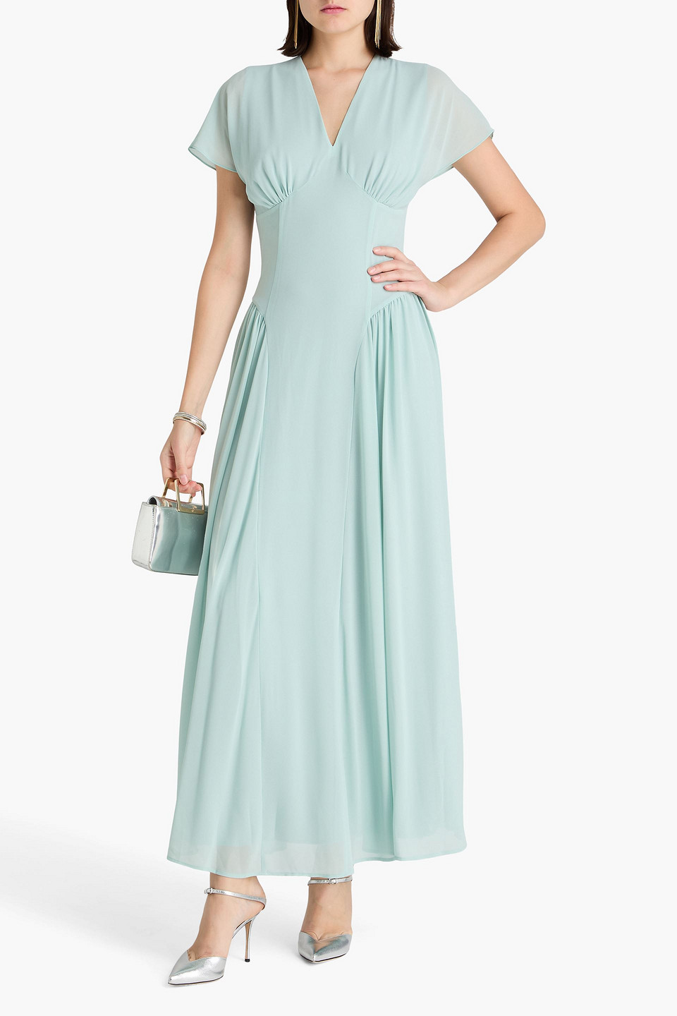  Rotate Birger Christensen - Gerafftes Maxikleid Aus Crêpe - Blau - De 32 