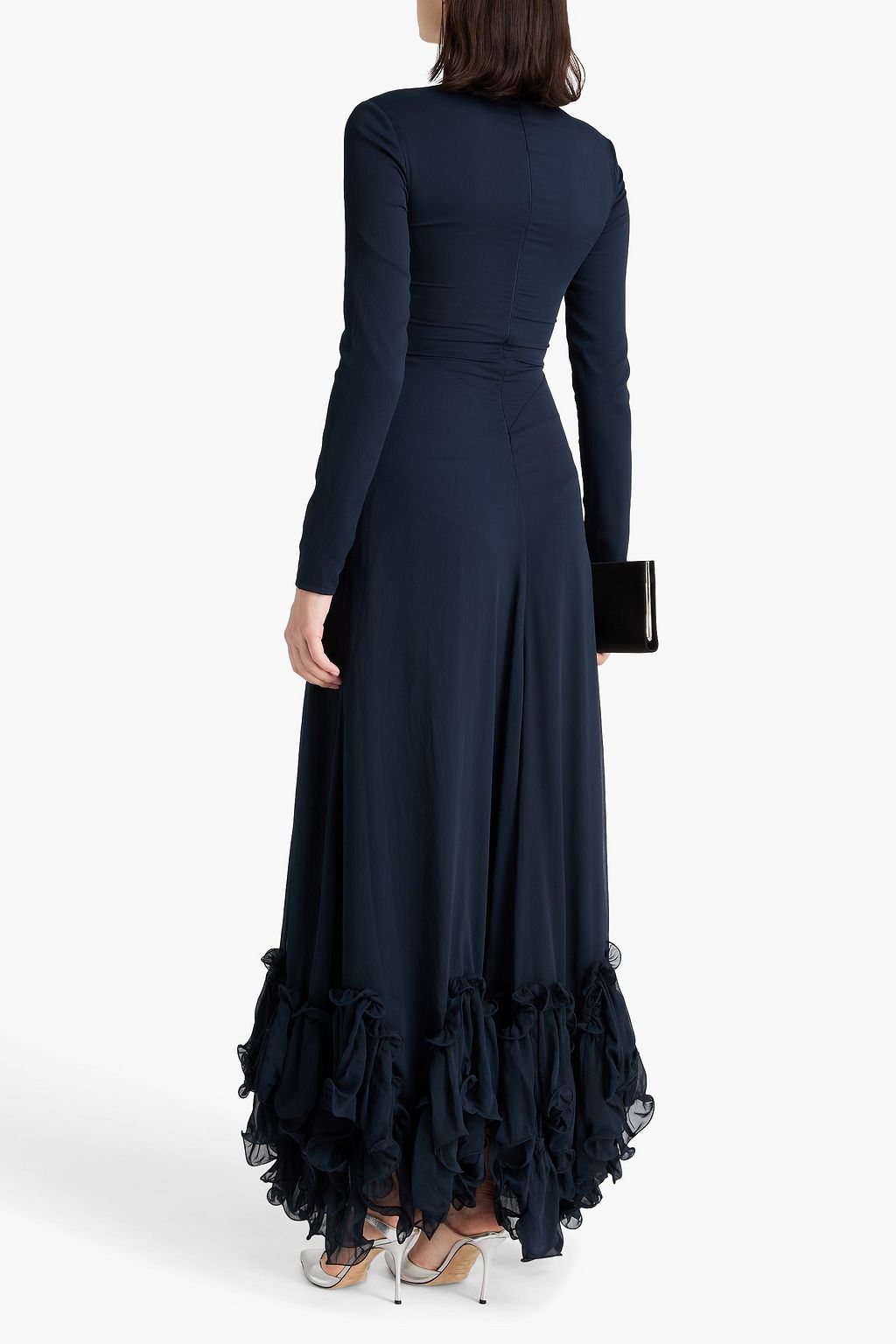 ROTATE BIRGER CHRISTENSEN Ruffled crepon maxi dress