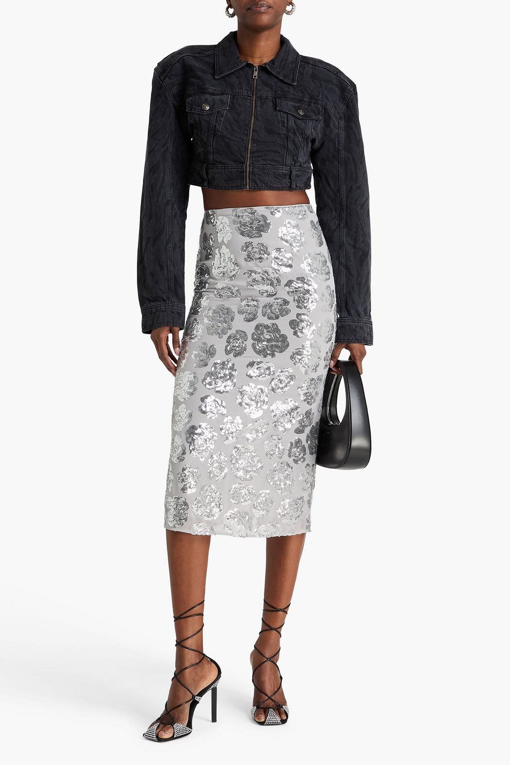 ROTATE BIRGER CHRISTENSEN Cropped denim jacket