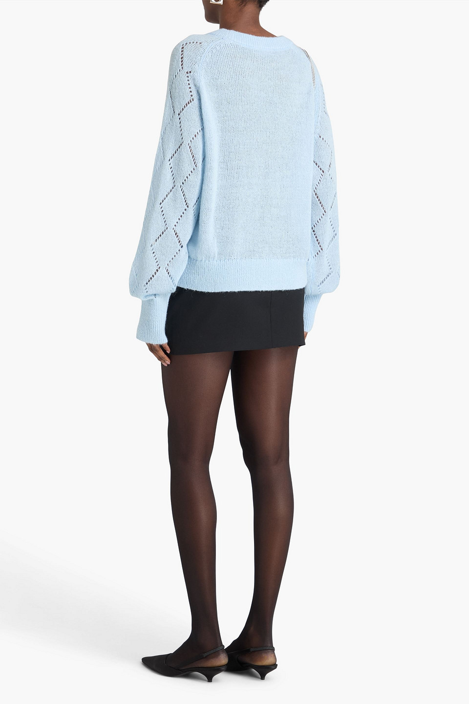  Rotate Birger Christensen - Pointelle-knit Sweater - Blue - De 38 