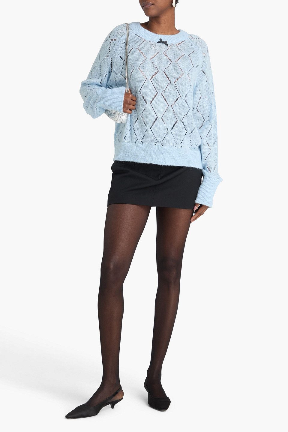  Rotate Birger Christensen - Pointelle-knit Sweater - Blue - De 38 
