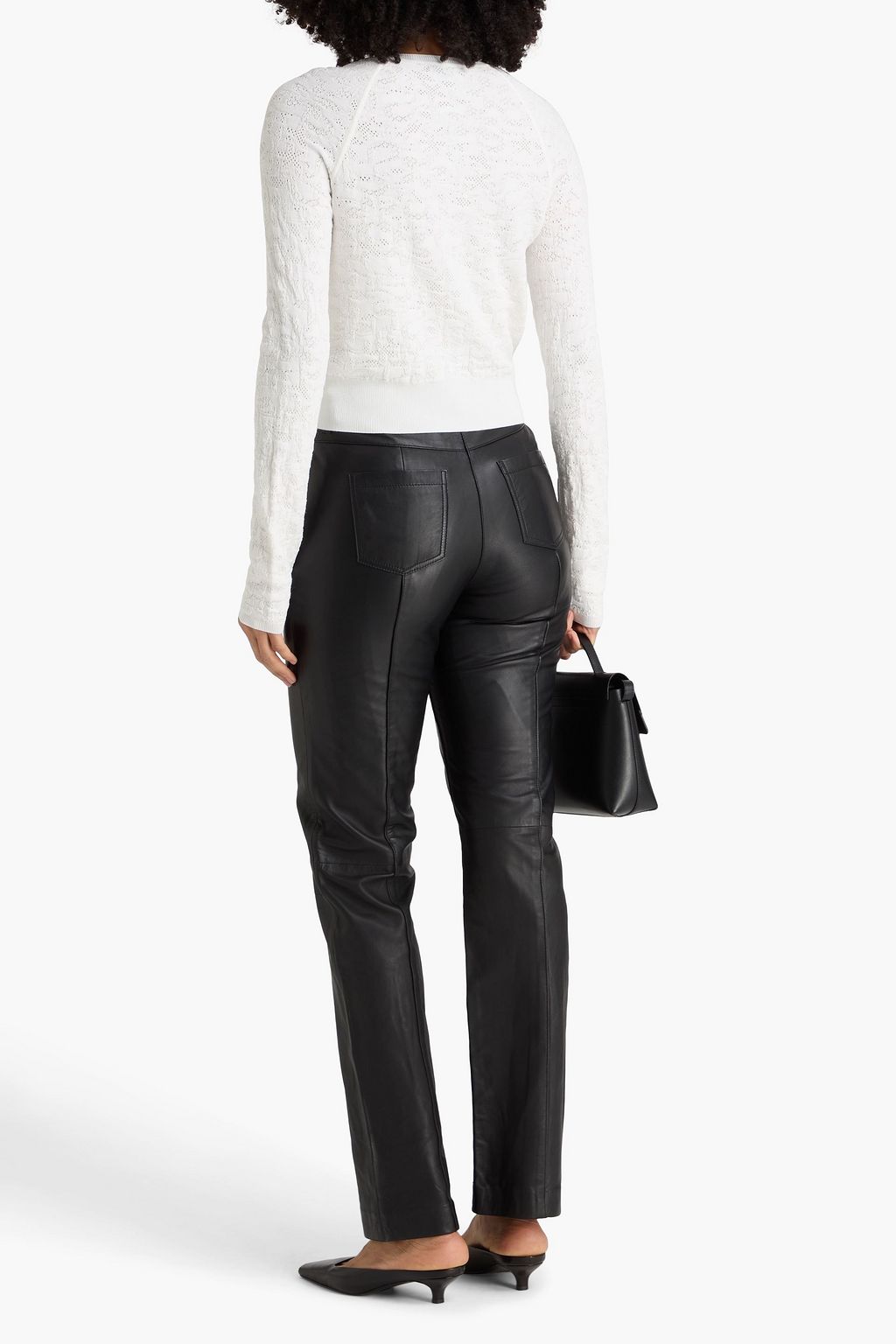 REMAIN BIRGER CHRISTENSEN Leather straight-leg pants