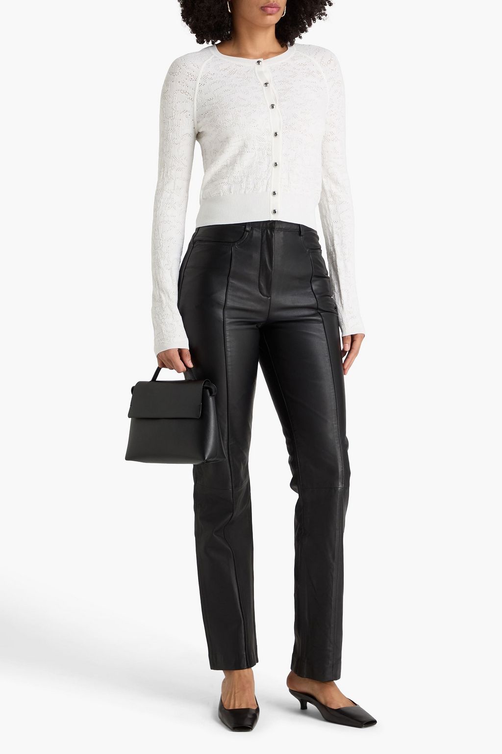 REMAIN BIRGER CHRISTENSEN Leather straight-leg pants