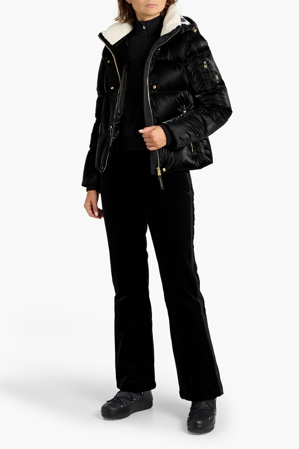 Bogner Hella Quilted Ripstop Down Ski Jacket In Black