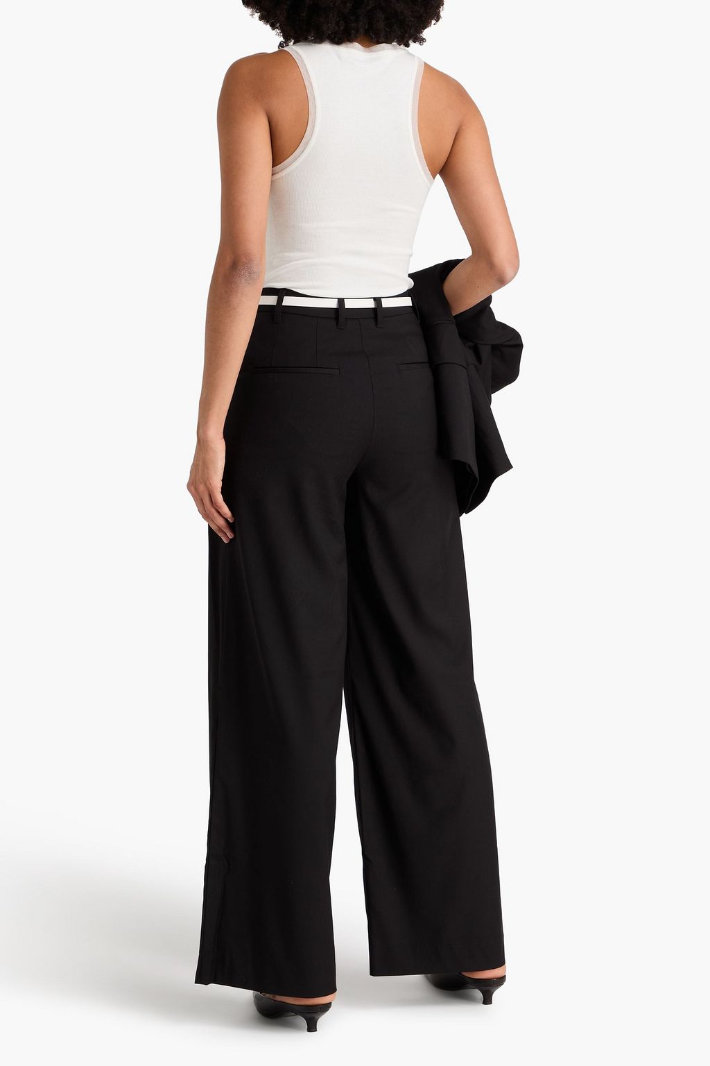 REMAIN BIRGER CHRISTENSEN بنطال بأرجل واسعة من الكريب بكسرات