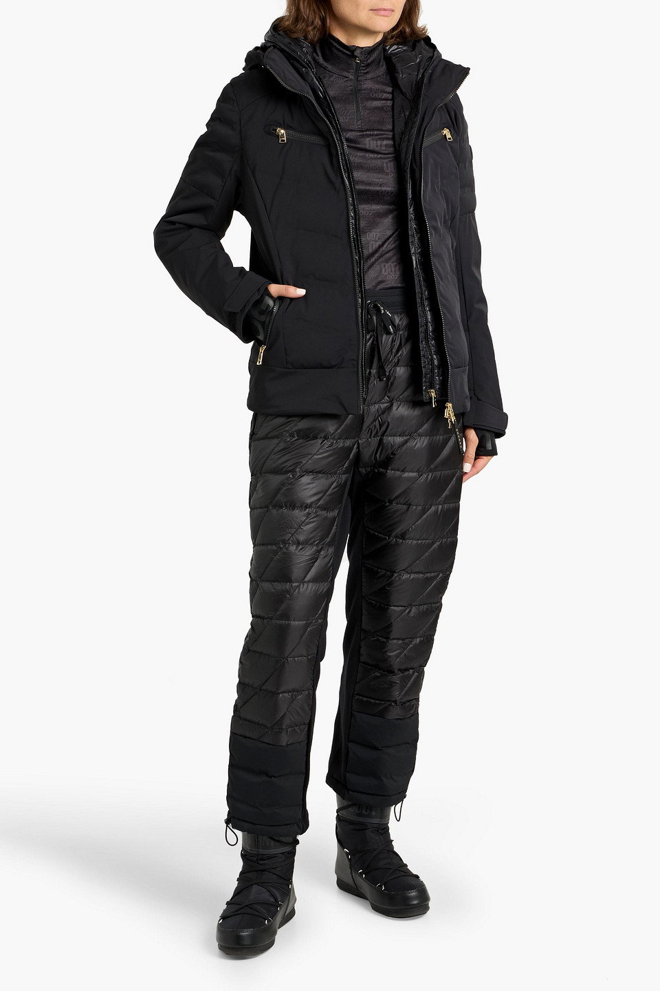 Bogner Kea Layered Quilted Padded Ski Jacket In Black