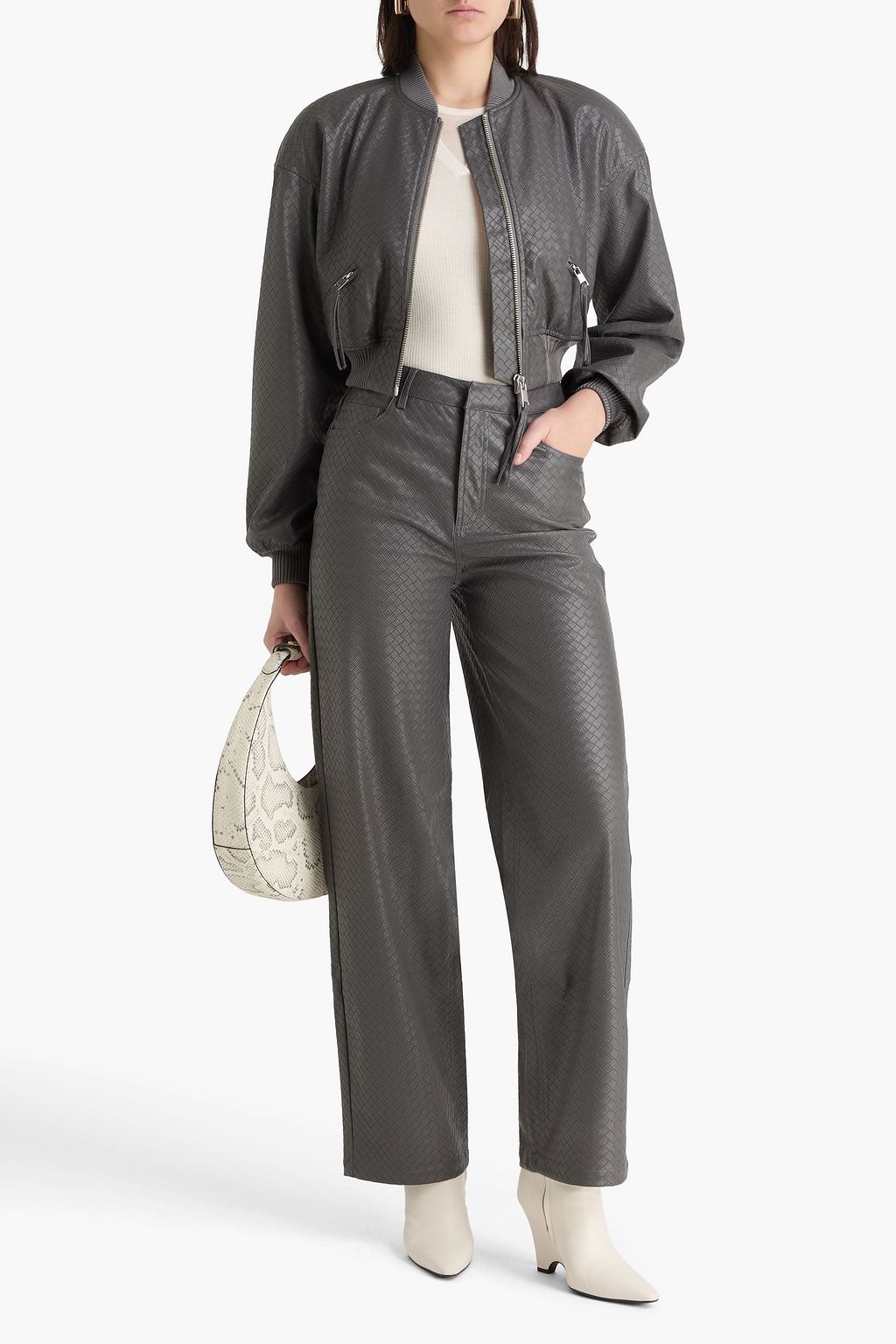 ROTATE BIRGER CHRISTENSEN Cropped woven bomber jacket