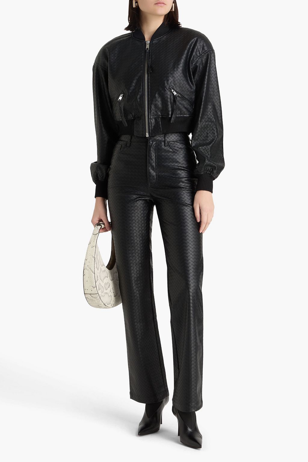 ROTATE BIRGER CHRISTENSEN Cropped woven bomber jacket