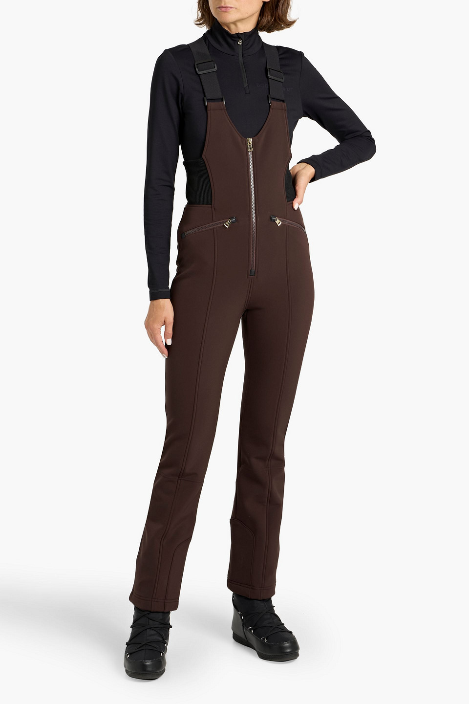 Bogner Cari Stretch-shell Ski Salopettes In Brown