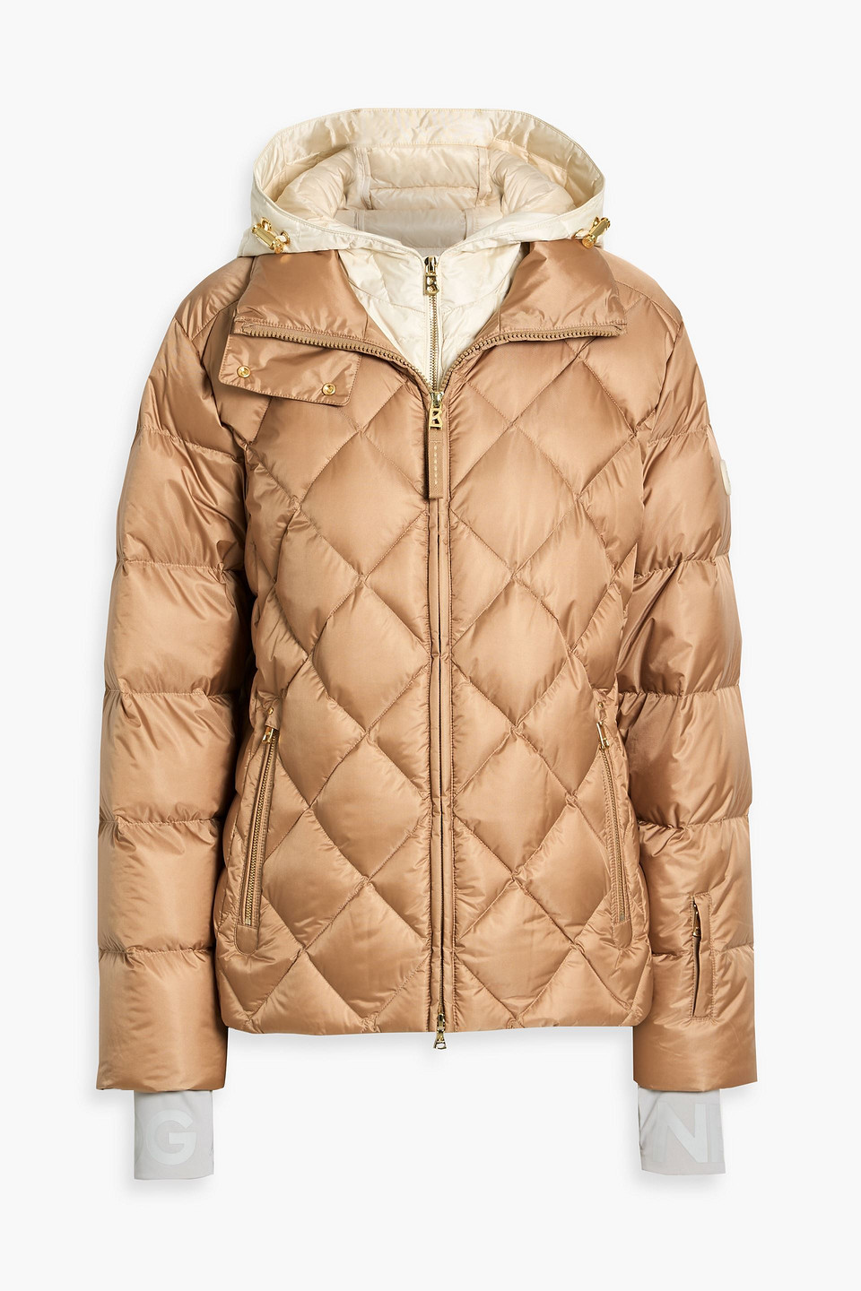 Bogner Carlie Quilted Hooded Down Ski Jacket In Nude