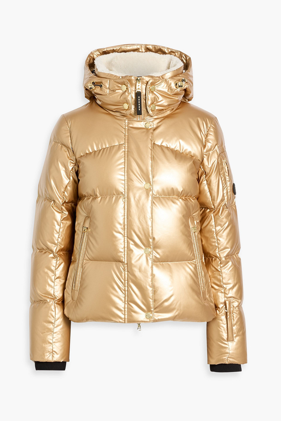 Bogner Hella Metallic Quilted Ripstop Down Ski Jacket In Gold