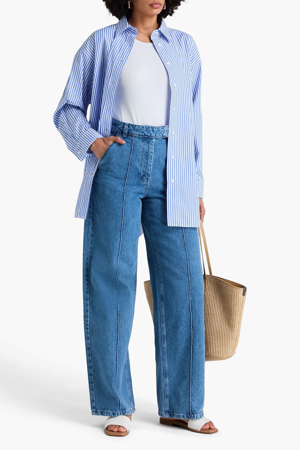 REMAIN BIRGER CHRISTENSEN بنطال جينز "كوكون" بأرجل واسعة وبخصر عالٍ