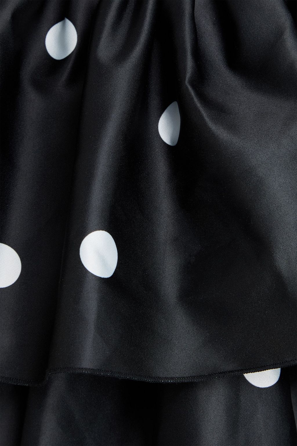 ROTATE BIRGER CHRISTENSEN Strapless tiered polka-dot sateen mini dress