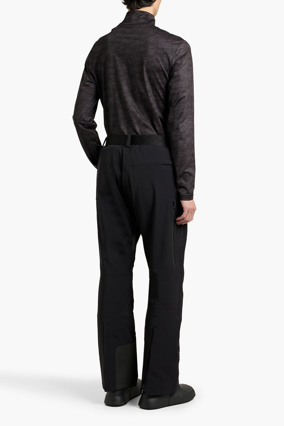 Bogner Bond Printed Stretch Half-zip Base Layer In Black