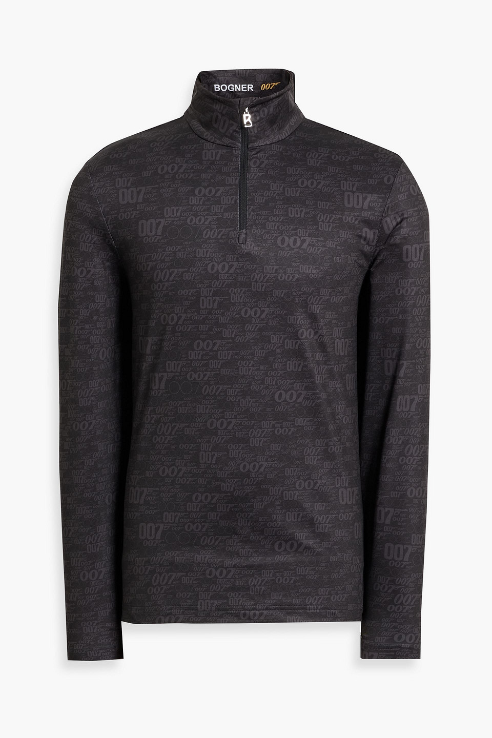 Bogner Bond Printed Stretch Half-zip Base Layer In Black