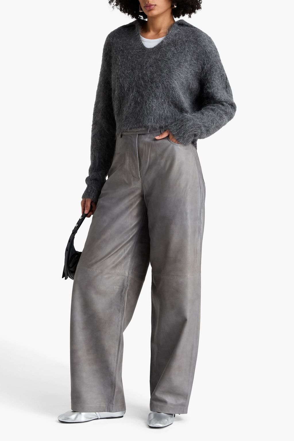 REMAIN BIRGER CHRISTENSEN Leather wide-leg pants