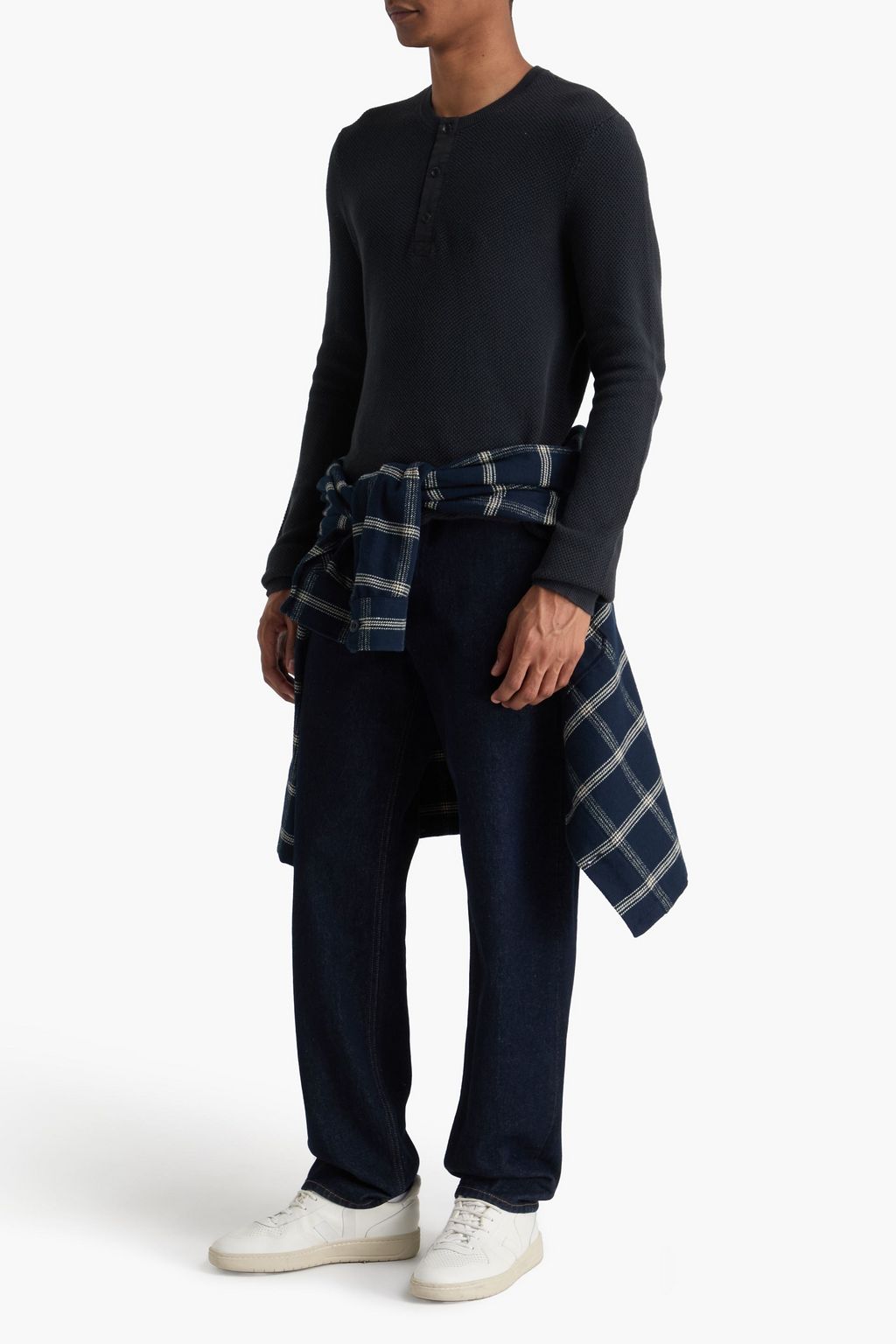 RAG & BONE Dexter cotton-piqué Henley sweater