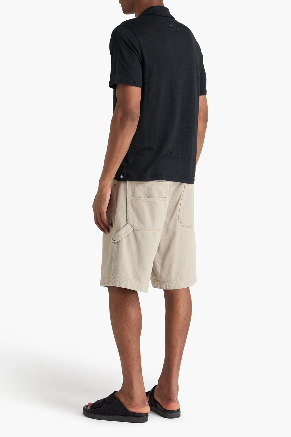  Rag & Bone - Poloshirt „johnny“ Aus Leinen - Schwarz - M 