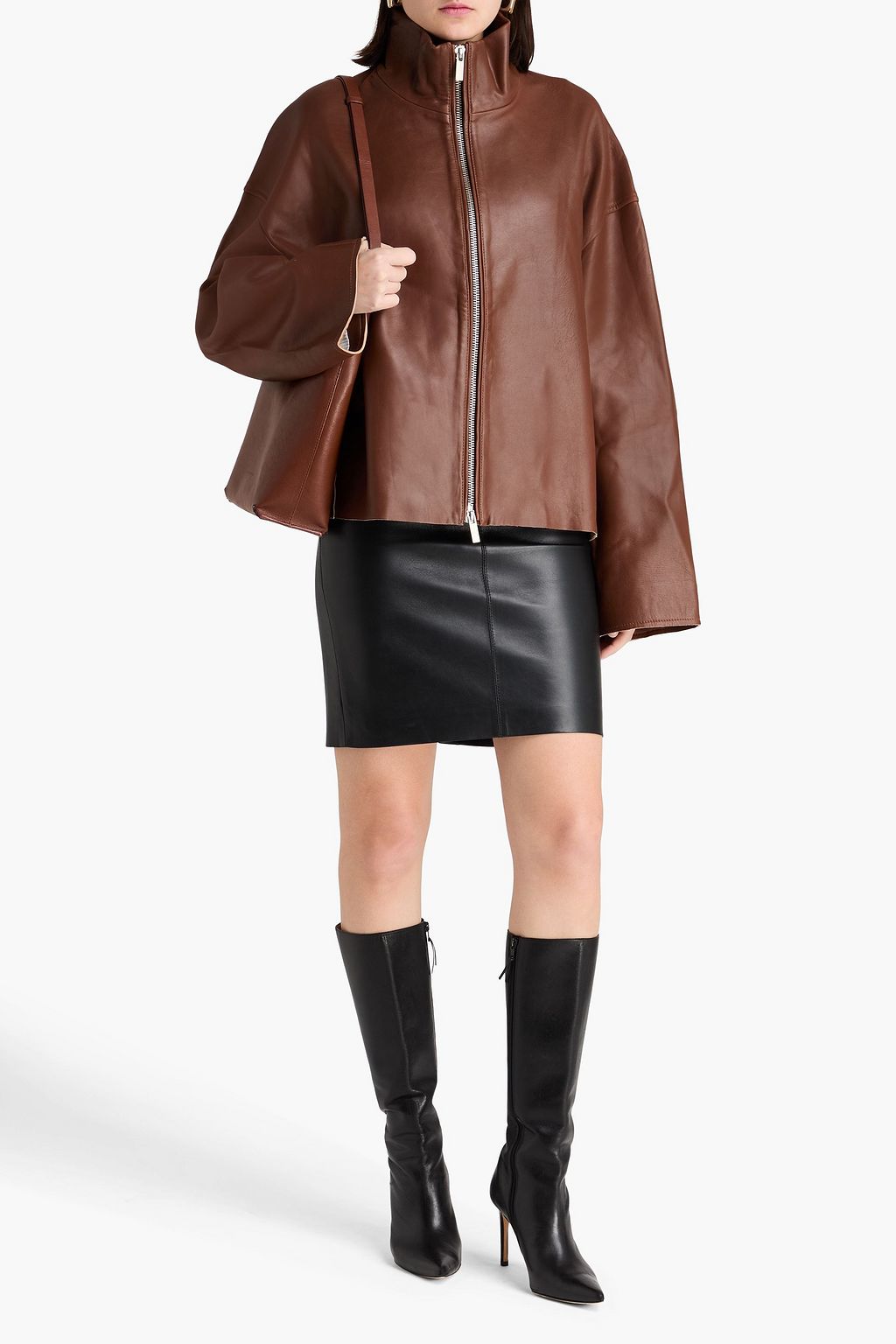 REMAIN BIRGER CHRISTENSEN جاكيت من الجلد بتصميم فضفاض