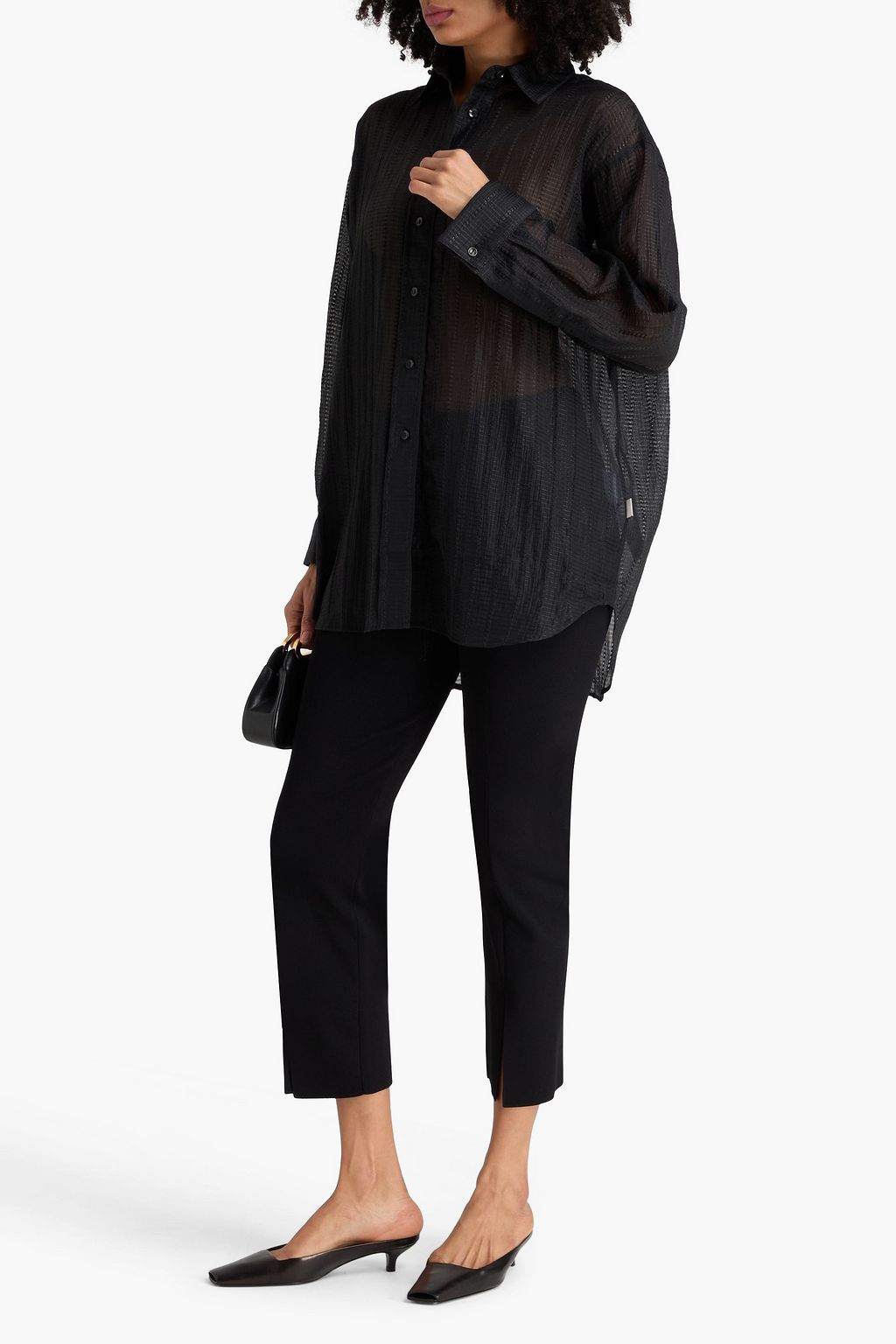 REMAIN BIRGER CHRISTENSEN قميص من الجاكار المصنوع من مزيج اللايوسيل