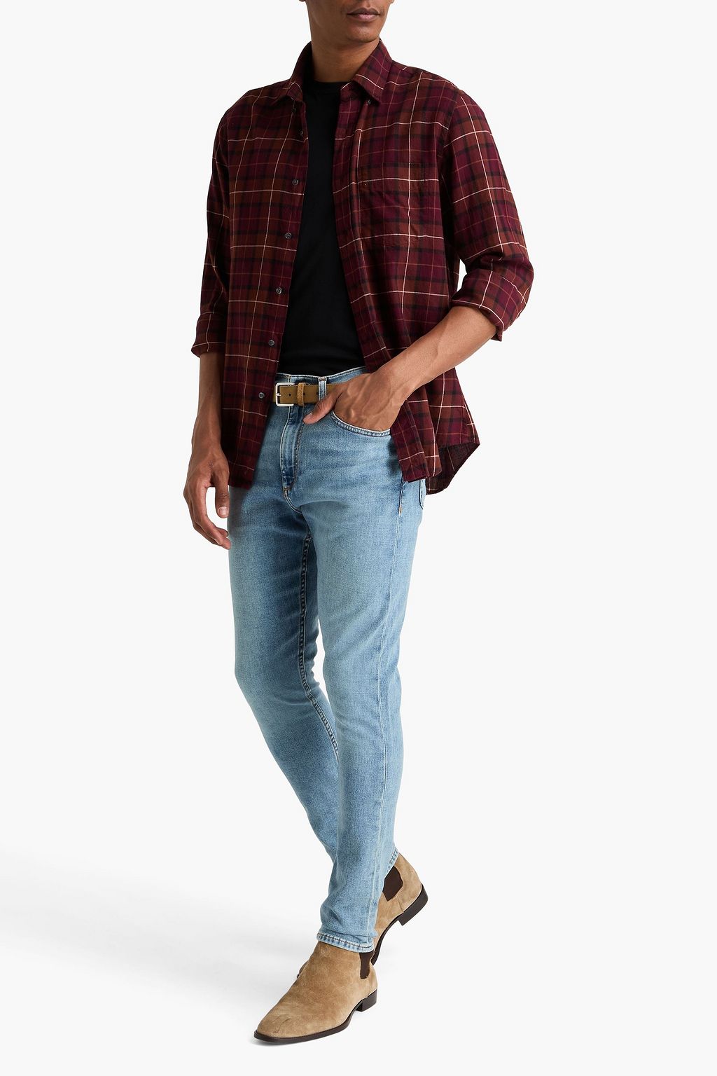 RAG & BONE بنطال "فيت 1 أريو" بقصة سكيني مطاطية من الدنيم بقصة ضيقة