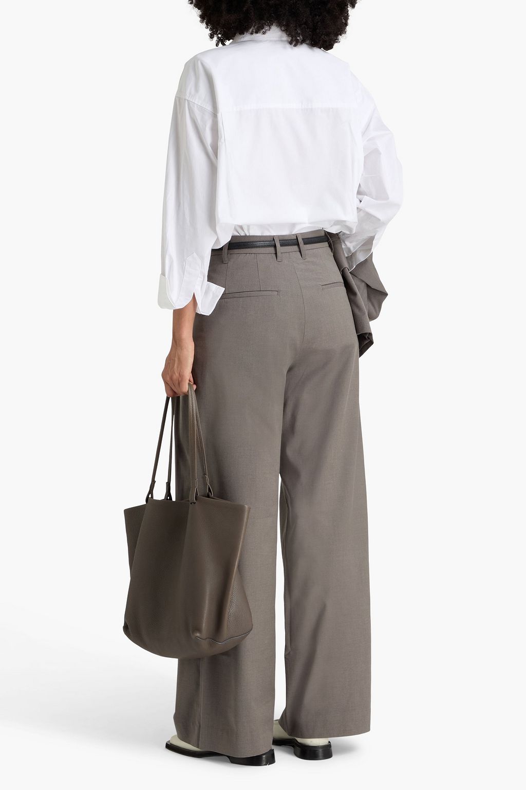 REMAIN BIRGER CHRISTENSEN Pleated crepe wide-leg pants