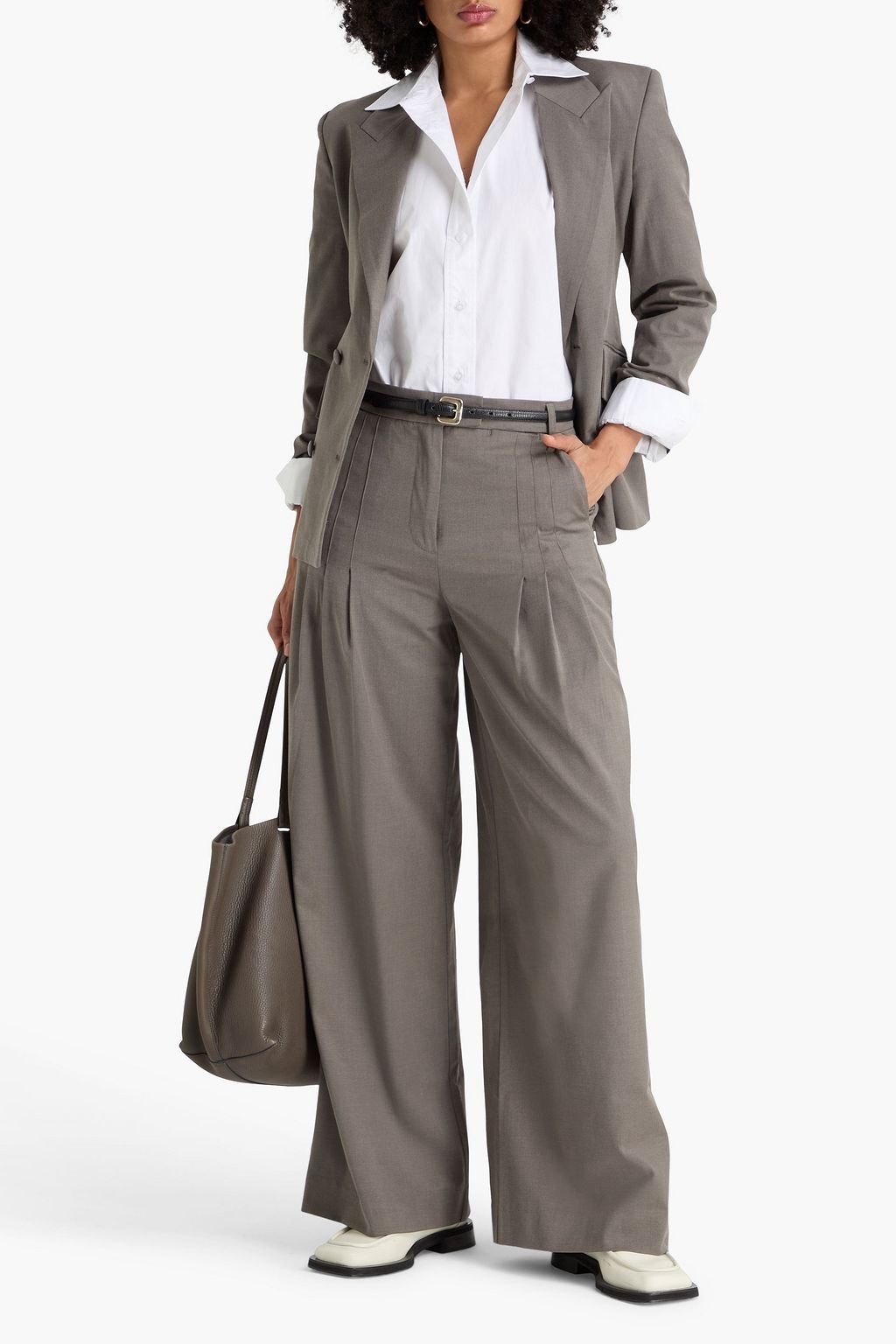 REMAIN BIRGER CHRISTENSEN Pleated crepe wide-leg pants