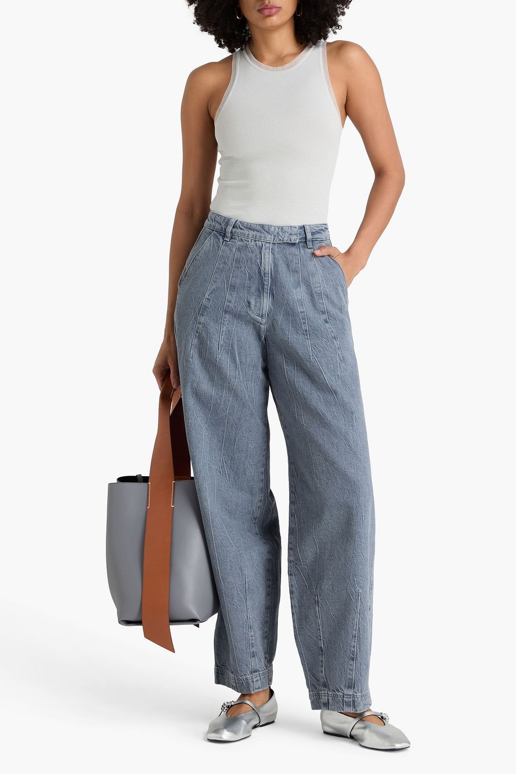 REMAIN BIRGER CHRISTENSEN بنطال جينز بساق أسطوانية وبخصر مرتفع