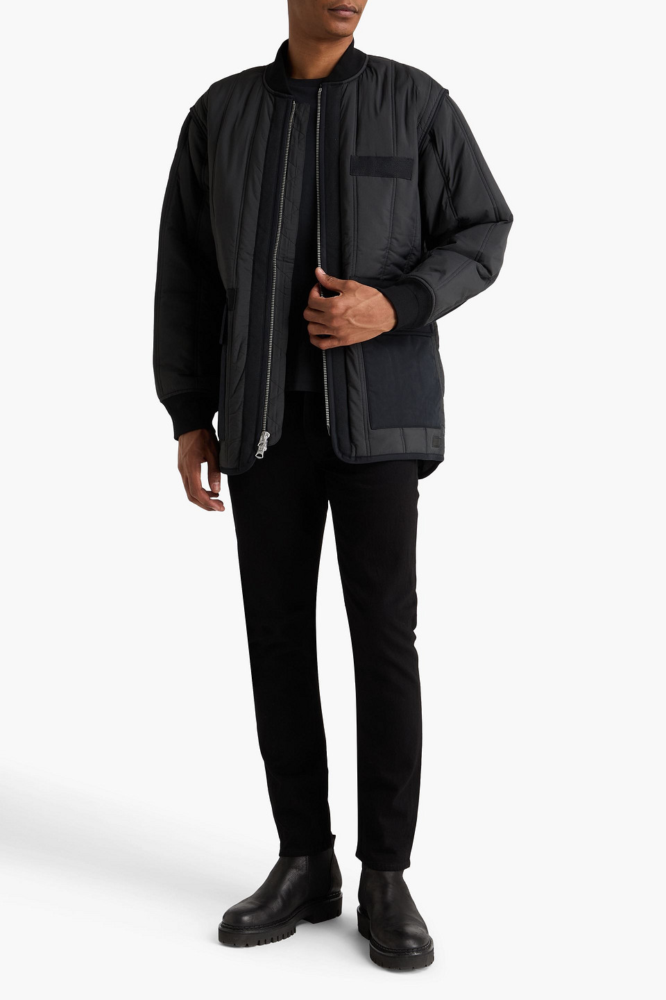 Rag & Bone - Delta Quilted Shell Jacket - Black - M 