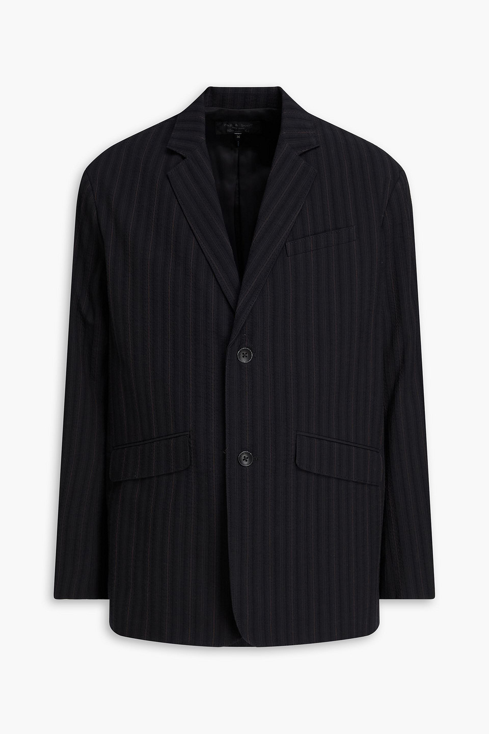 rag & bone - shift striped cotton and silk-blend jacquard suit jacket - black - us 38