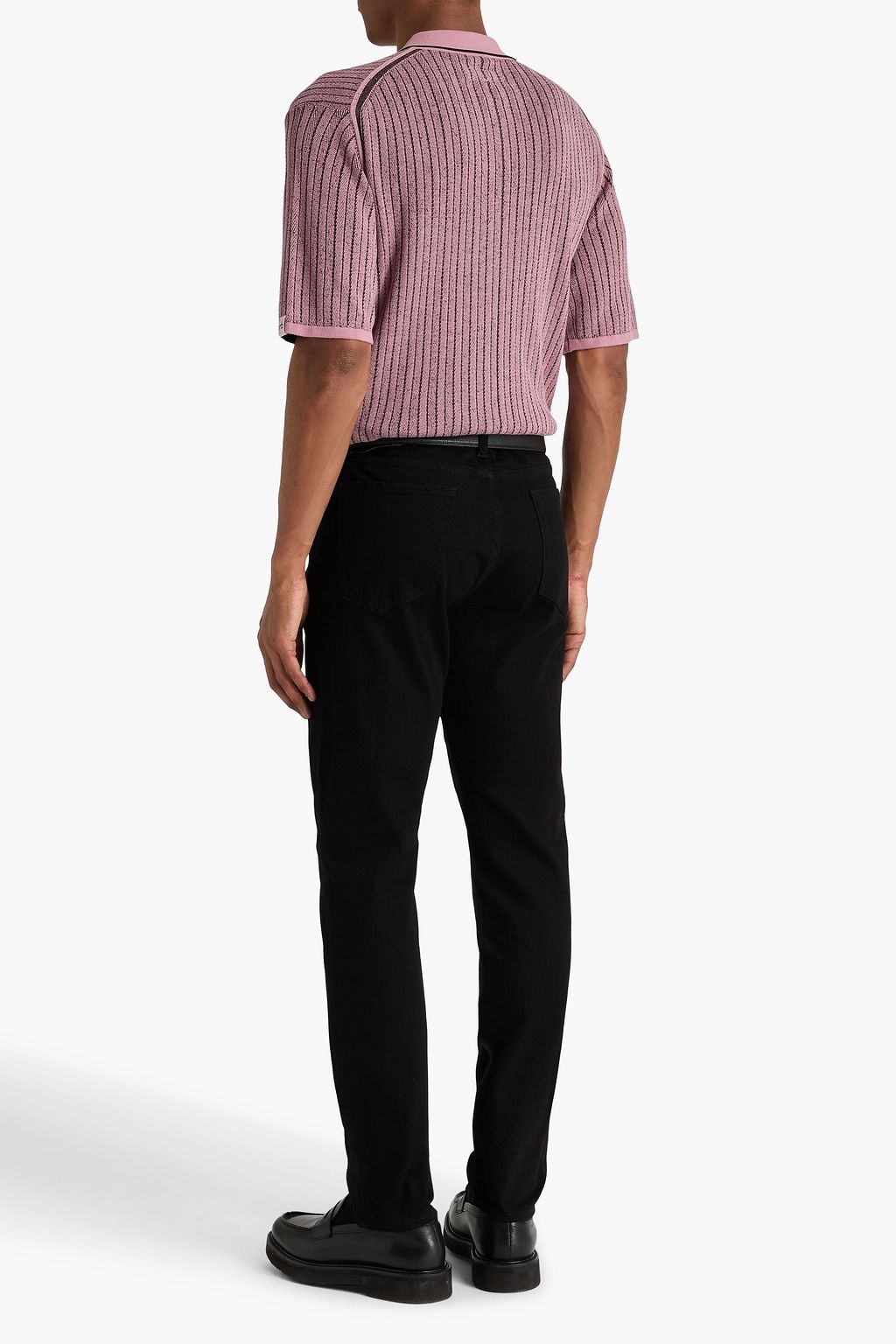 RAG & BONE Harvey ribbed cotton-blend polo shirt