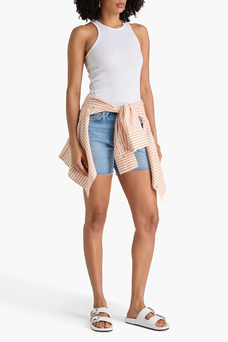 Rag & Bone - Tanktop „the Essential „ Aus Jersey Aus Einer Gerippten Pima-baumwollmischung - Weiß - Xxs 