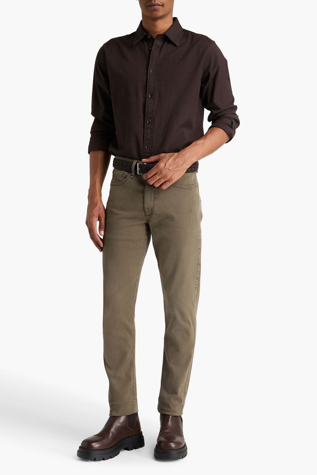 RAG & BONE Tomlin cotton-blend piqué shirt