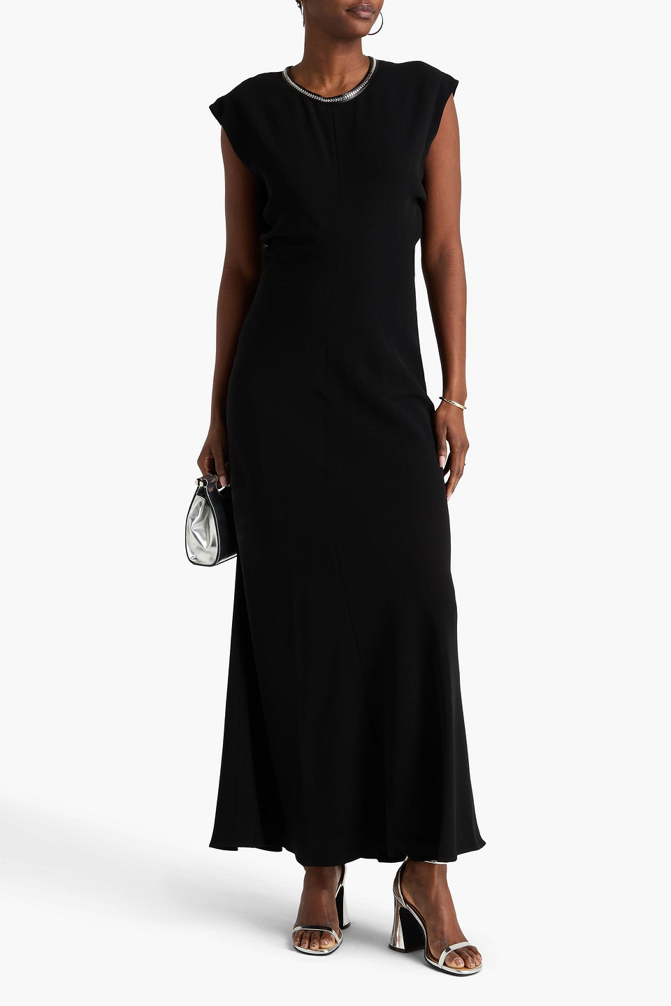  Rag & Bone - Maxikleid „marie“ Aus Crêpe - Schwarz - Us 4 