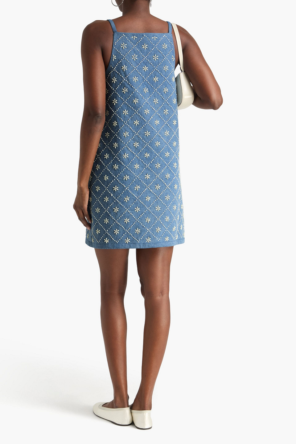  Rag & Bone - Gentry Embellished Denim Mini Dress - Blue - Us 0 
