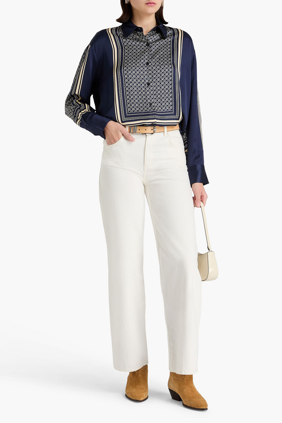  Rag & Bone - Hemd „jessica“ Aus Satin Mit Print - Blau - Xs 