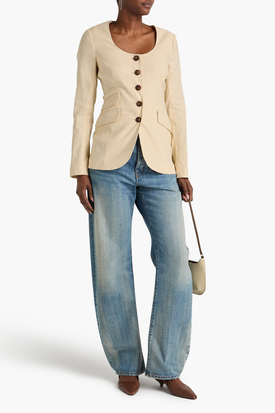 Rag & Bone - Blazer „roslyn“ Aus Einer Leinenmischung - Weiß - Us 2 