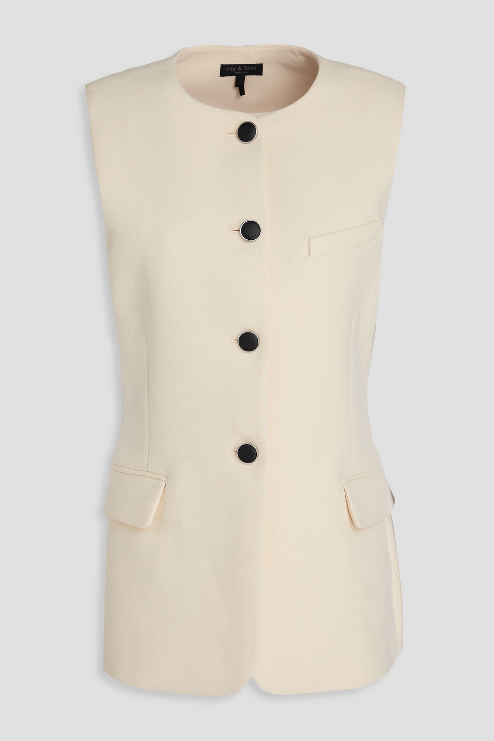 rag & bone - bartlet twill vest - white - us 4